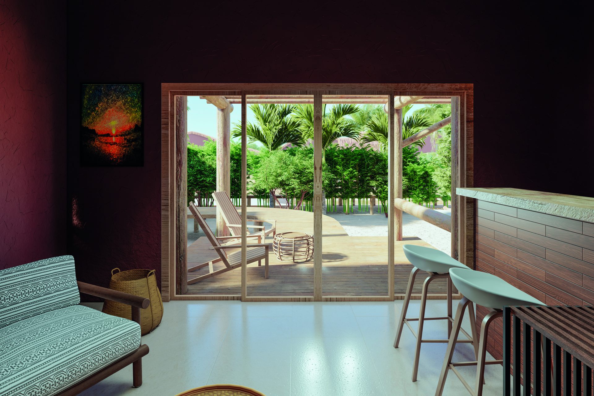 Interior do bangalô